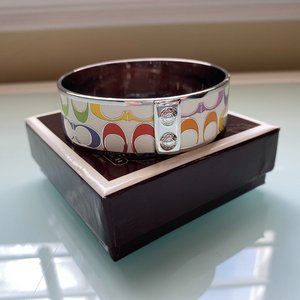 Coach | Silver Multicolored Enamel Bangle